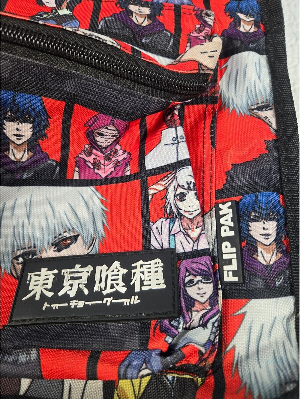 RARE REVERSIBLE Tokyo Ghoul Flip Pak Laptop Backpack Streetwear Dark-Anime